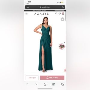 Azazie Evelin size 10 bridesmaid dress in peacock